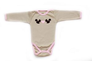 Baby bodysuit with long sleeves with squirrels picture, size 68/74