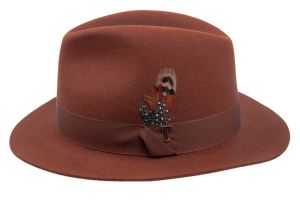 Srstěný klobouk hnědý, vel. 55