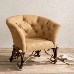 Deer antler armchair Dominator - 33 - Siena