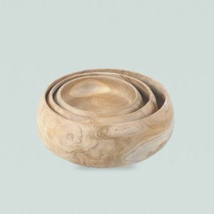 Medium bowl ARTURE Cana of teak root 24 x 24 x 8 cm