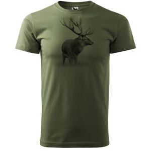 Children's cotton T-shirt with black deer print, size 110