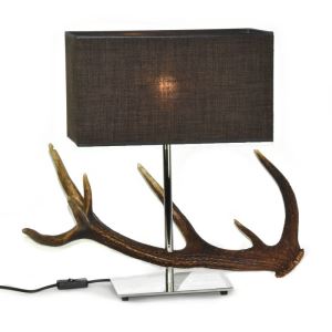 Stainless lamp with deer antler