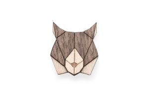 Wooden Squirrel Brooch