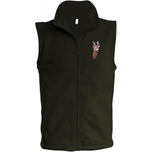 Men's fleece vest with deer embroidery, size S