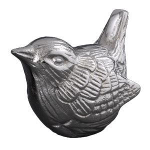 Decorative silver bird statuette 12 x 7 x 9 cm