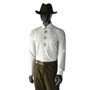 Men's long sleeve shirt, light green stripe