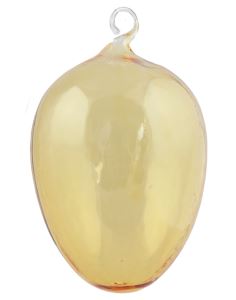 Glass Easter egg with eyelet, clear honey 13 cm