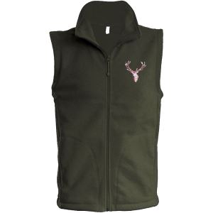 Men's fleece vest with deer embroidery, size M