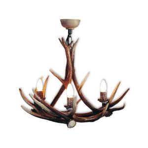 Deer antler chandelier with 3 candle lamps