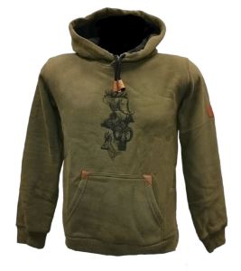 Children's hoodie C.I.T. with hood, green with game motifs, size 10 years