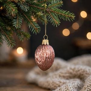 Glass Christmas adornment walnut 3 pcs Glass Christmas adornment walnut 3 pcs