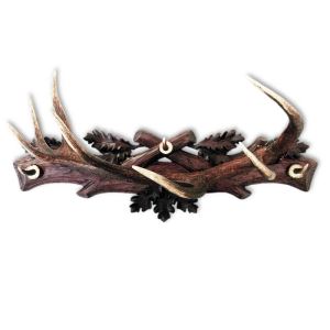 Engraved coat rack MAXI with 1 antler + 3 tips