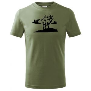 Cotton T-shirt with deer print, size XL