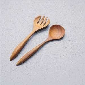 Teak wood serving fork Basic 19 x 5 x 1 cm