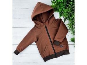 Sweatshirt Brown with zipper, size 134