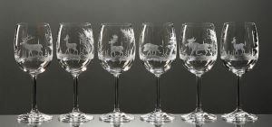 Wine glasses 250ml with animal motives