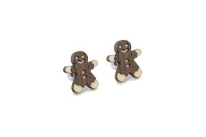 Wooden Christmas earrings in the shape of gingerbread