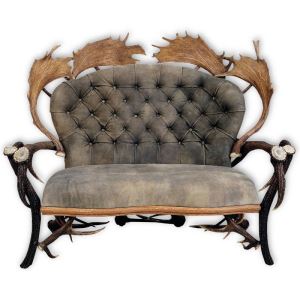 Leather sofa of deer antlers ARTURE King 112208 21 - Shamy