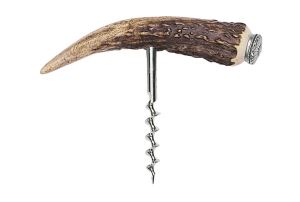 Deer antler cork screw with metal cap