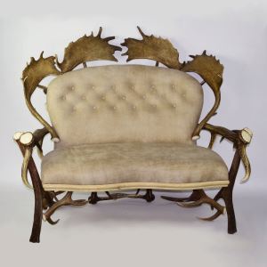 Leather sofa of antlers ARTURE Komfort leather 112205 1 Light Stone