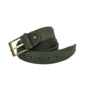 Leather belt green with trim, 105 cm