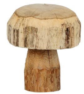 Wooden decorative mushroom, natural 20-23 x 25 cm