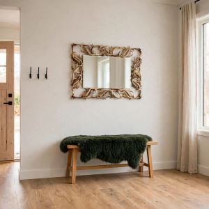 Zrcadlo ARTURE 118813 obtočené daňčím parožím 100 x 130 cm