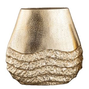 Decorative gold vase, woven waves 31 x 10,5 x 29,5 cm