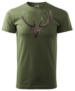 Bavlněné triko s potiskem jelena, vel. XL