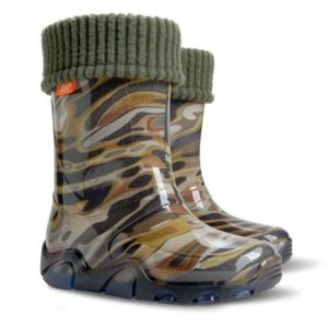 Kids' Rain Boots Demar Srormer Lux, army color, size 32- 33