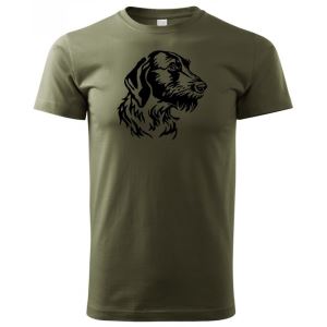 Cotton T-shirt with print, longhaired pointer, size L