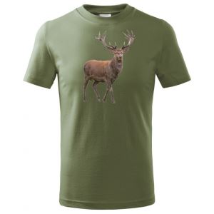 Dětské bavlněné tričko s potiskem jelena, velikost 10 let