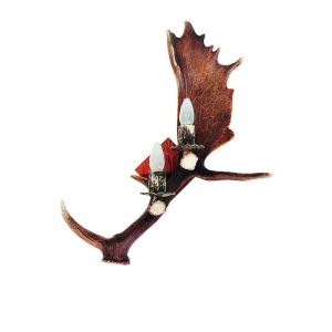 Fallow deer wall lamp - 2 candle lamps