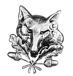 Badge fox with oak leaves