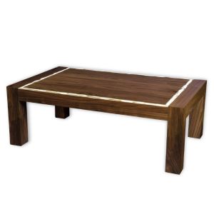 Konferenční stolek ARTURE 116633 z ořechového dřeva vykládaný parohovými destičkami