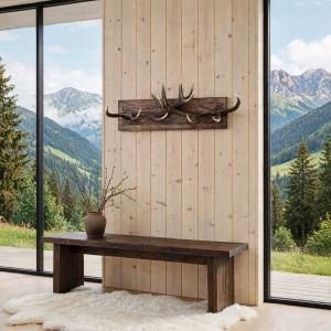 Coatrack with pair deer antlers