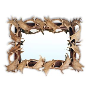 Mirror ARTURE 118813 100 x 130 cms decorated with fallow deer antlers