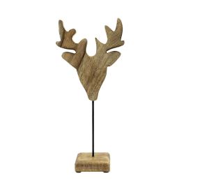 Stojací dekorace jelen z mangového dřeva 17 cm