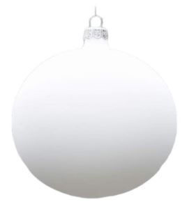 Skleněná vánoční ozdoba koule bílá matná průměr 10 cm 4 ks