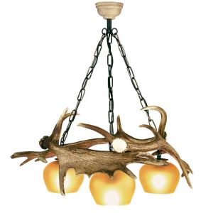Fallow deer antler chandelier with metal chain
