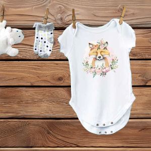 Dětské body s potiskem lišky, vel. 9-12 měsíců