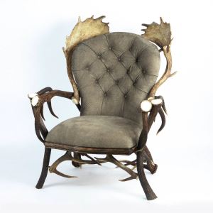 Deer antler armchair King - 30 -  Dark Brown