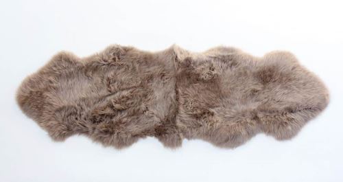 Sheepskin rug double brown shade 180 cm