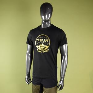 Men's T-shirt ,,I don't need THERAPY. I just need to go HUNTING", black, size S