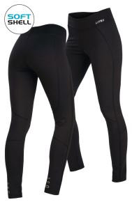 Women's long softshell leggings, black size L