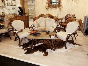 Kožená sedačka z paroží ARTURE Komfort 112205 38 Brown