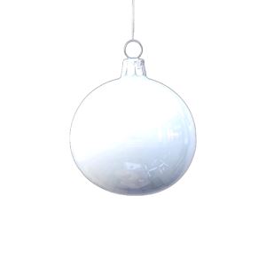 Glass Christmas ornament ball white shiny diameter 6 cm 6 pcs