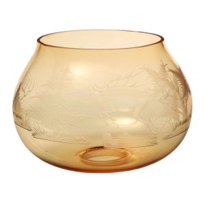 Bigger glass lampshade - clear with engraved deer motive up