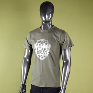 Men's T-shirt "Heart beat", dark grey, size S