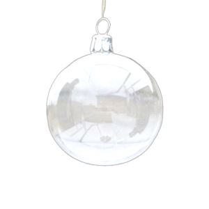 Glass Christmas ball clear - set 12 pieces, 6 cm